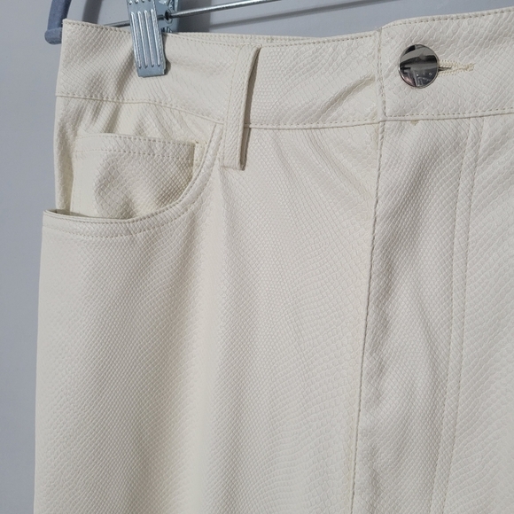 WeWoreWhat White Croc Embossed Flare Leg Pants - Picture 5 of 15